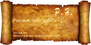 Perdek Hágár névjegykártya